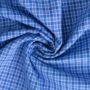 Хлопок двухсторонний мелкая клеточка, цвет синий, 50*35 см