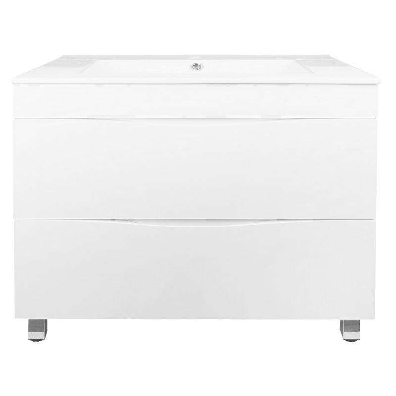 Тумба с умывальником Loranto Santorini 80 810х460х810 напольная, с раковиной Leon, Белый Глянец (CS00086974)