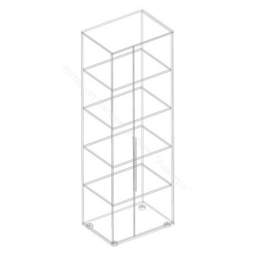 Шкаф 2-ств c полками "Моника" Белый Лофт/Айрон Рок