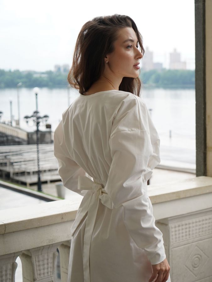 Платье Cloud из хлопка белое