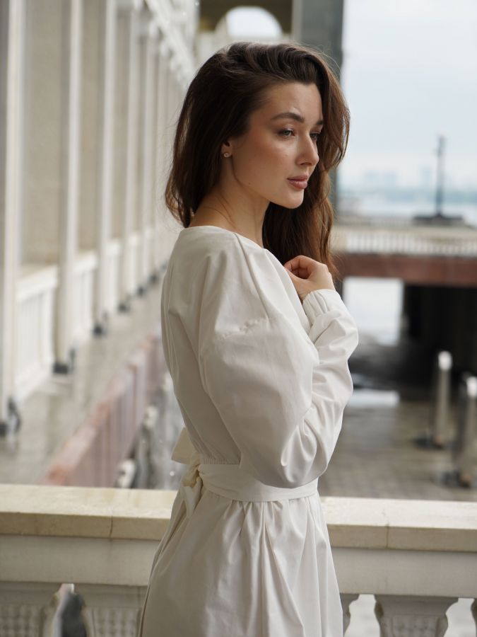 Платье Cloud из хлопка белое