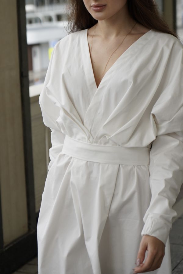 Платье Cloud из хлопка белое