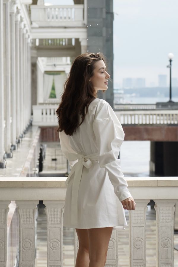 Платье Cloud из хлопка белое