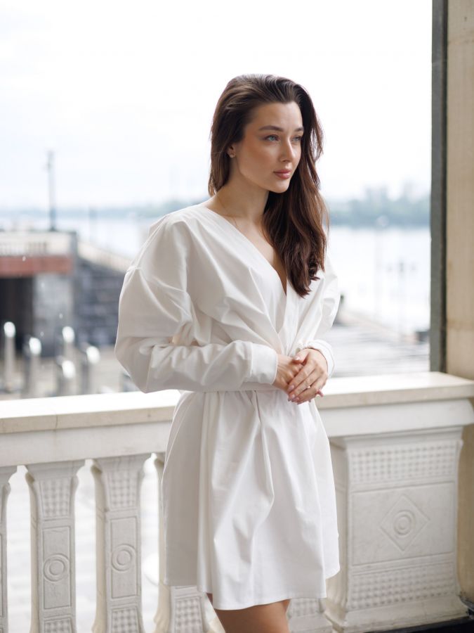 Платье Cloud из хлопка белое