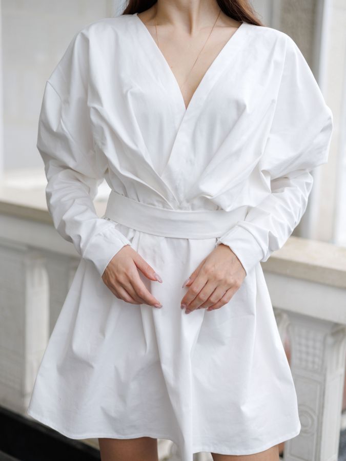 Платье Cloud из хлопка белое