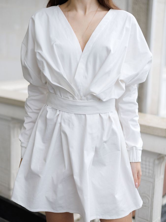 Платье Cloud из хлопка белое