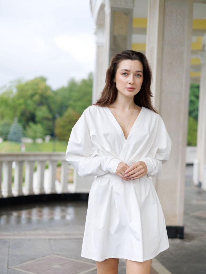 Платье Cloud из хлопка белое