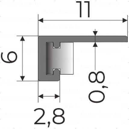 Микроплинтус ФЕСО 11 мм чёрный эмаль RAL 9005