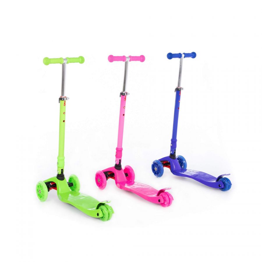 0072C Детский самокат (со складной ручкой) (mix)