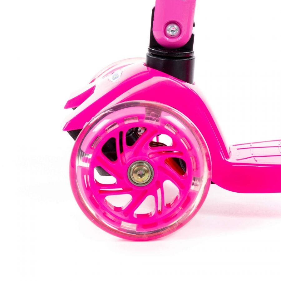 0072C Детский самокат (со складной ручкой) (малиновый) (в коробке)