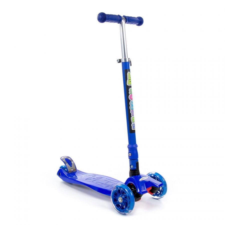 0072C Детский самокат (со складной ручкой) (синий) (в коробке)