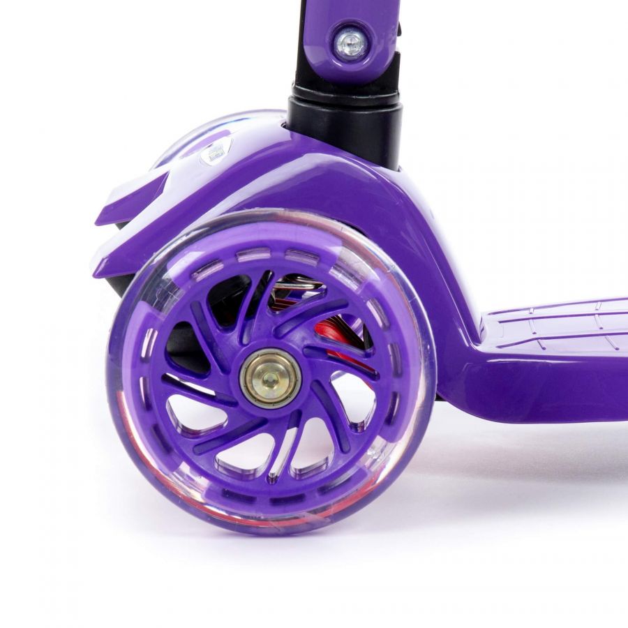 0072C Детский самокат (со складной ручкой) (фиолетовый) (в коробке)