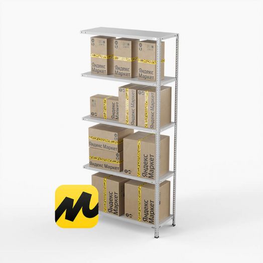 Приставная секция стеллажа   ТС Лайт, 2000х1000х400 мм, 5 полок