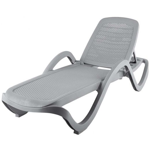 Y022 Шезлонг Капри плетеный (1950х730х410мм) Серый (оптом от 20 шт.)
