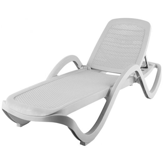 Y024 Шезлонг Капри плетеный (1950х730х410мм) Белый (оптом от 20 шт.)