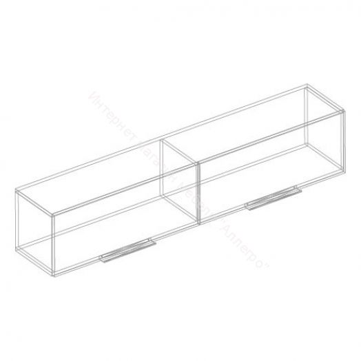 Шкаф настенный 1600  "Моника" Белый Лофт/Айрон Рок