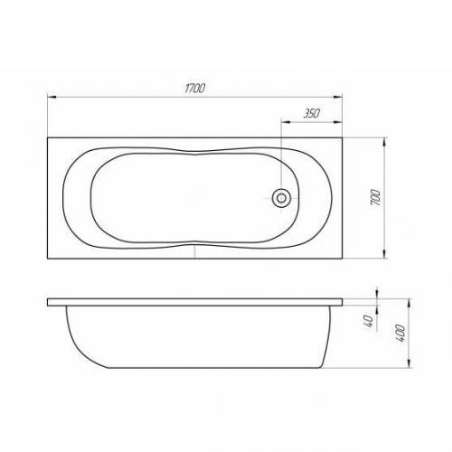 Прямоугольная гидро-аэромассажная ванна Эстет Лаура 170х70 см ФР-00000678+ФР-00000700 схема 4