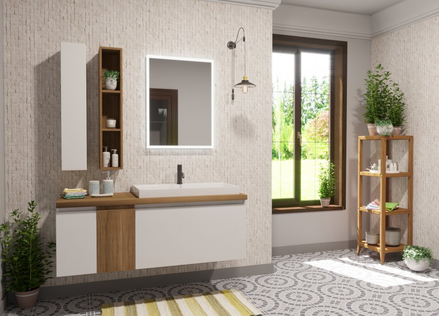 Подвесная тумба с раковиной Эстет Malibu 140 ФР-00007126 ФОТО