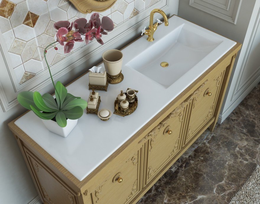 Раковина-столешница из литьевого мрамора Эстет Rava 90 ФР-00001323 ФОТО