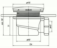 Сифон к душевому поддону "АНИ пласт" d=90 ФР-00001694 схема 2