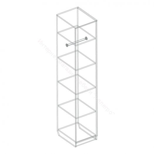 Пенал 1-ств. с полками "Бьянко" Белый лофт