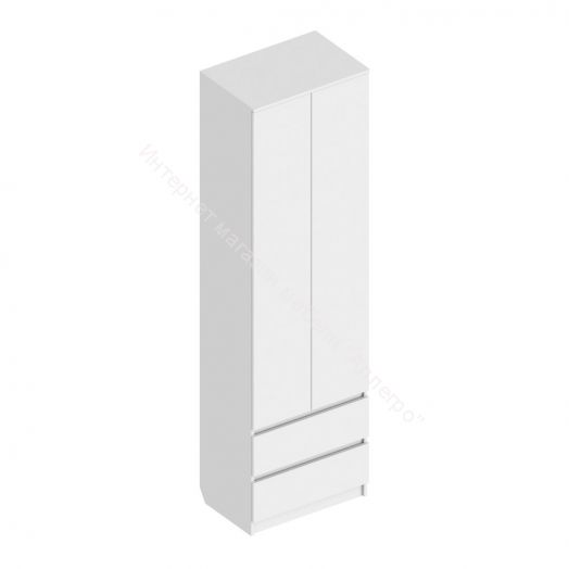 Шкаф 2-ств. с 2 ящиками и вешалкой "Бьянко" Белый лофт