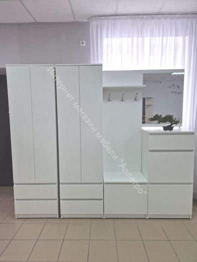 Шкаф 2-ств. с 2 ящиками и вешалкой "Бьянко" Белый лофт