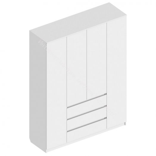 Шкаф 4-ств. с 3 ящиками "Бьянко" Белый лофт