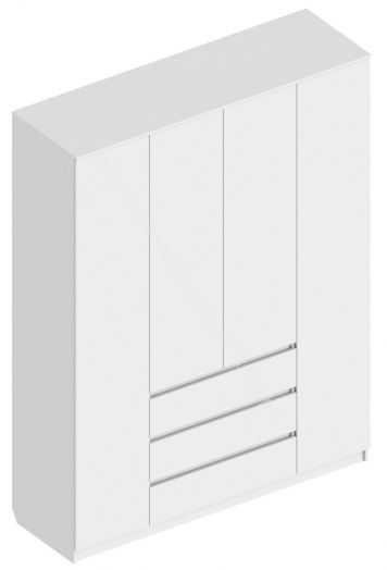 Шкаф 4-ств. с 3 ящиками "Бьянко" Белый лофт