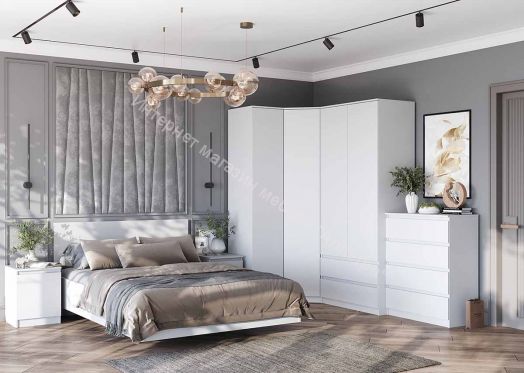 Шкаф угловой "Бьянко" Белый лофт