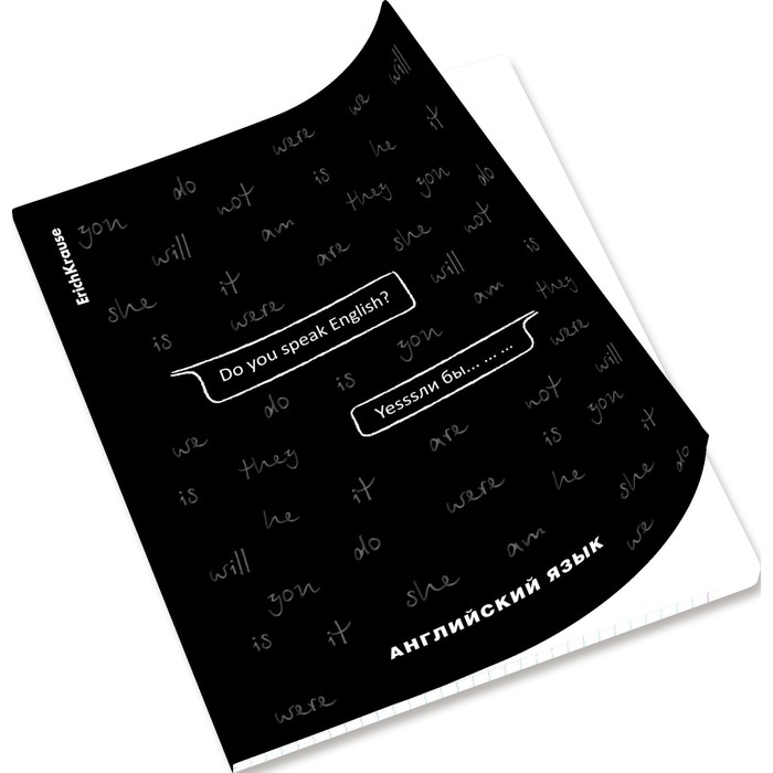 Тетрадь предметная АНГЛИЙСКИЙ ЯЗЫК, 48 листов в клетку, ErichKrause "Зри в корень", пластиковая обложка, шелкография, блок офсет 100% белизна, инфо-блок