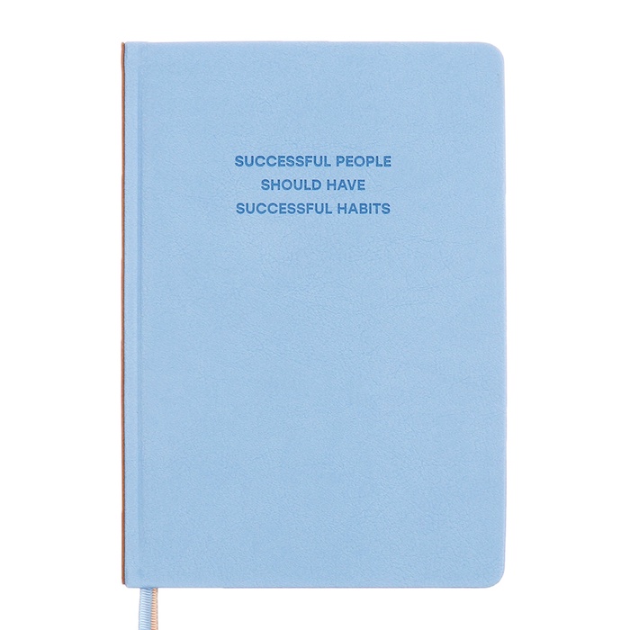 Ежедневник недатированный А5, 160 листов, ESCALADA, твёрдая обложка из искусственной кожи, блинтовое тиснение, ляссе, кремовый блок 70 г/м2, голубой
