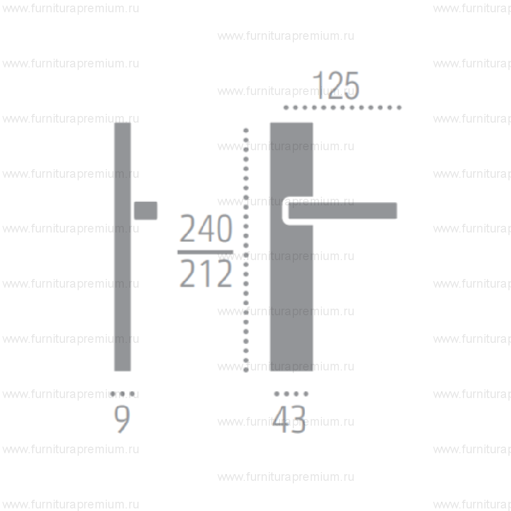 Ручка на планке Extreza Azimut 102 WC PL13