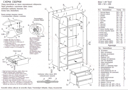 Шкаф 3-ств. с зеркалом "Вита"