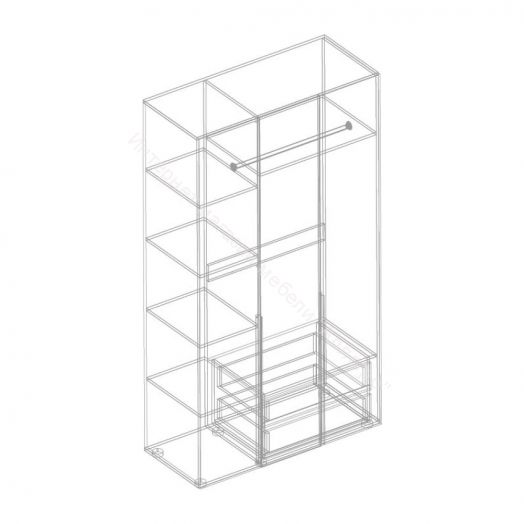 Шкаф 3-ств. с зеркалом "Вита"