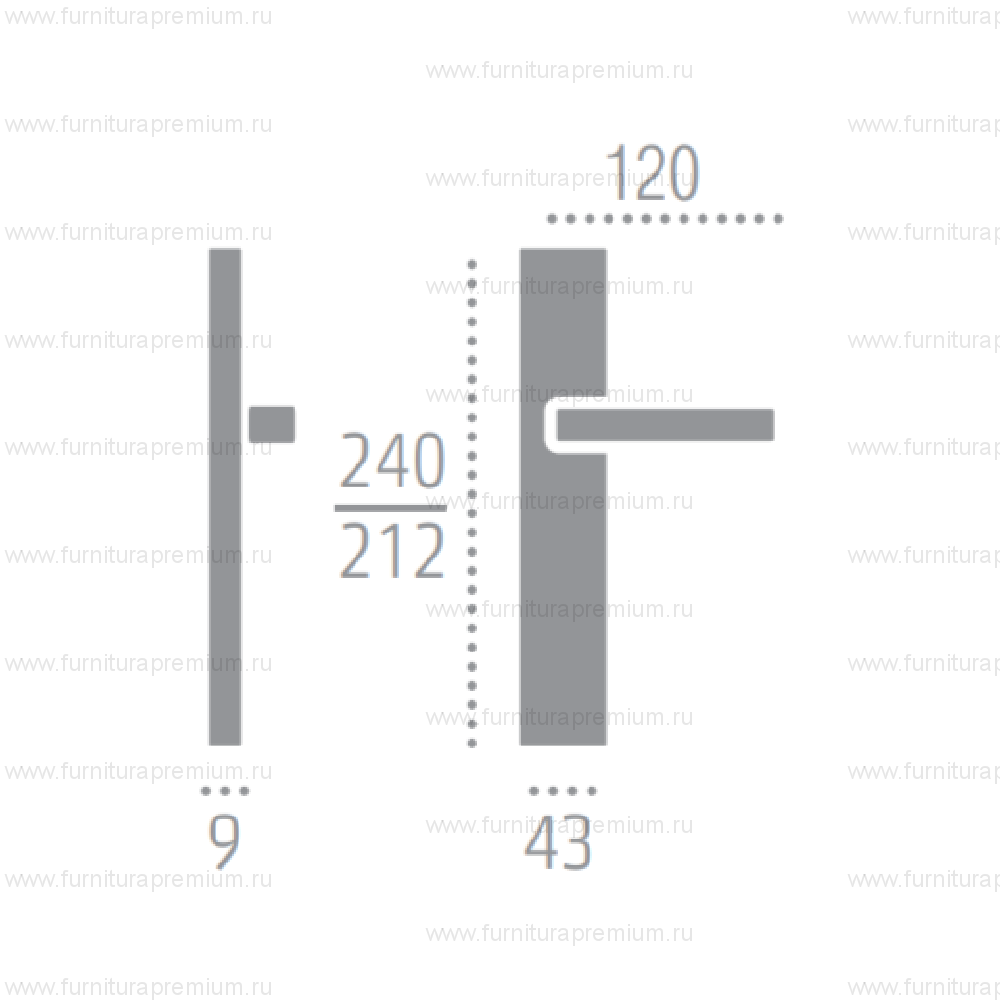 Ручка на планке Extreza Hi-Tech Rubi 121 PASS PL13