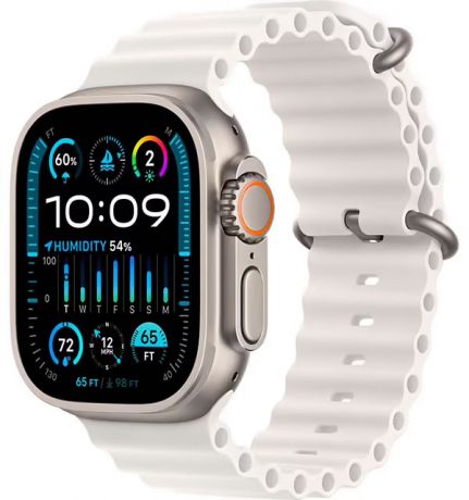 Apple Watch Ultra 2 49mm Titanium Case with White Ocean Band