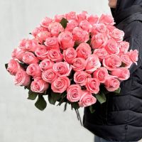 51 розовая роза Эквадор.