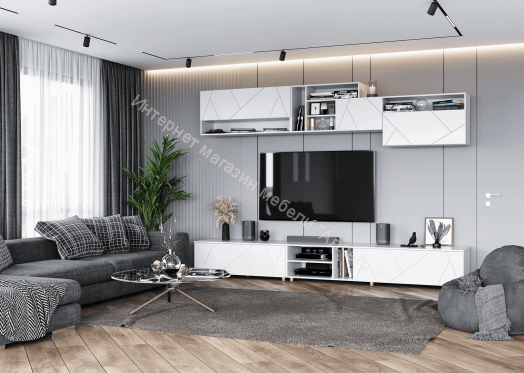 Шкаф настенный "Сандра" 2000 Белый лофт