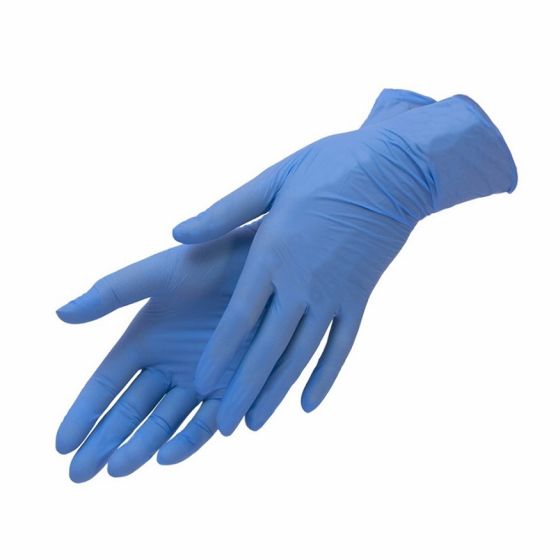 Нитриловые перчатки, смотровые, неопудренные, c однократной хлоринацией, нестерил., L
