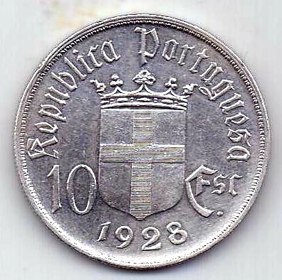 10 эскудо 1928 Португалия UNC