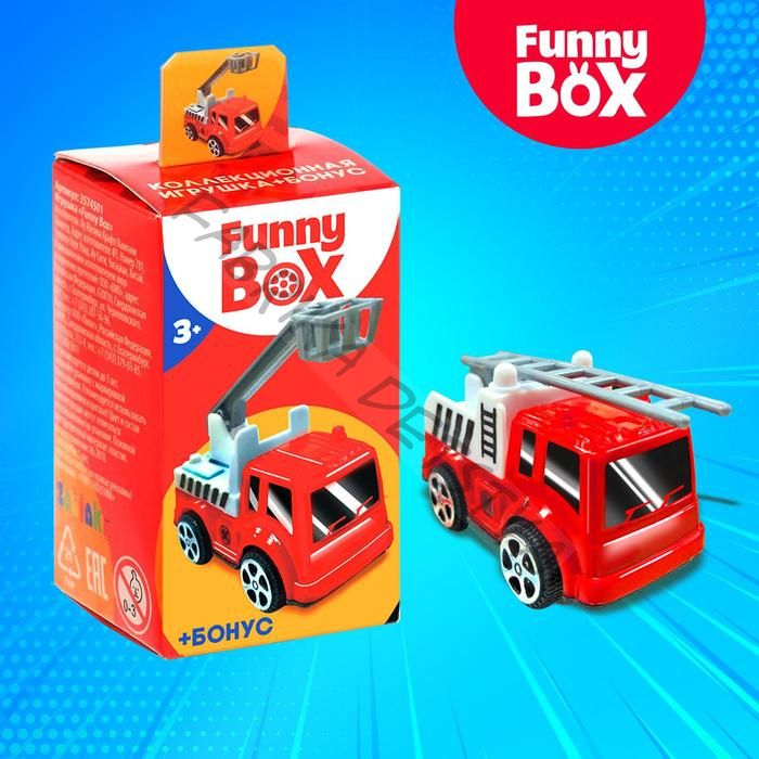 Игровой набор Funny Box «Пожарная техника»: карточка, фигурка, лист наклеек