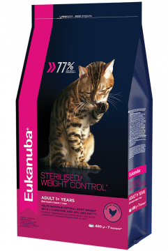 Eukanuba Sterilised для стерилизованных кошек с избыточным весом