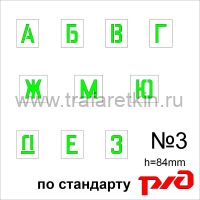 Комплект трафаретов букв №3, высота 84 мм