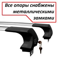 Багажник на крышу Nissan Elgrand III (E52), 2010-2020, ED Tana, с замком, серебристые крыловидные дуги