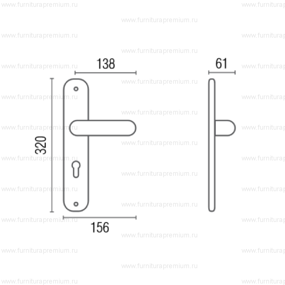 Ручка на планке Class Agata 1150/1050