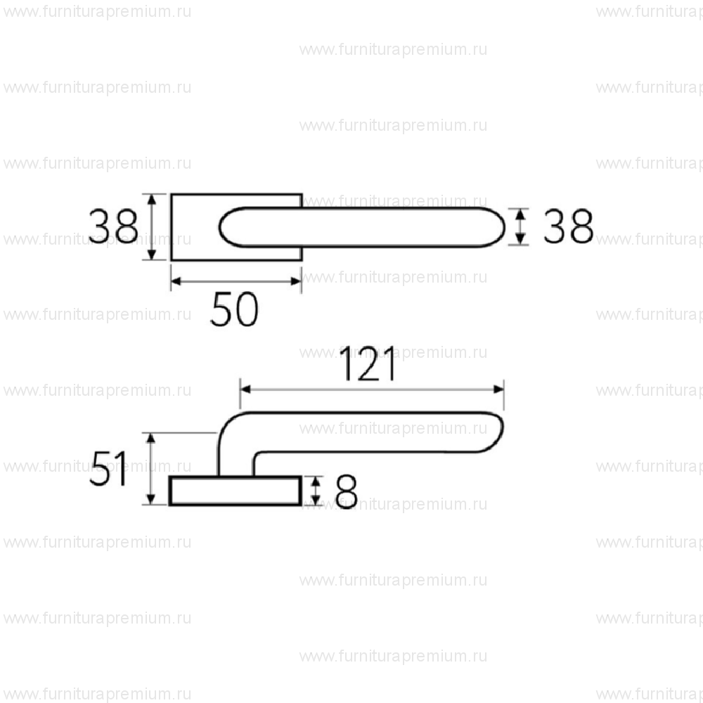 Черная дверная ручка Fratelli Cattini Moun-6 Black