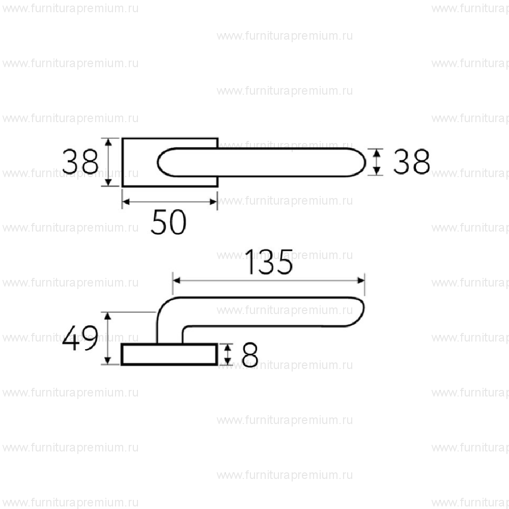 Черная дверная ручка Fratelli Cattini Modo-6 Black