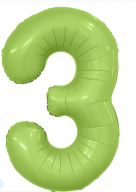 Цифра "3" фольгированная (40/102) Мистик фисташка