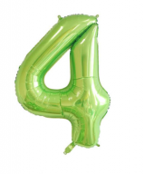 Цифра "4" фольгированная (40/102) лайм